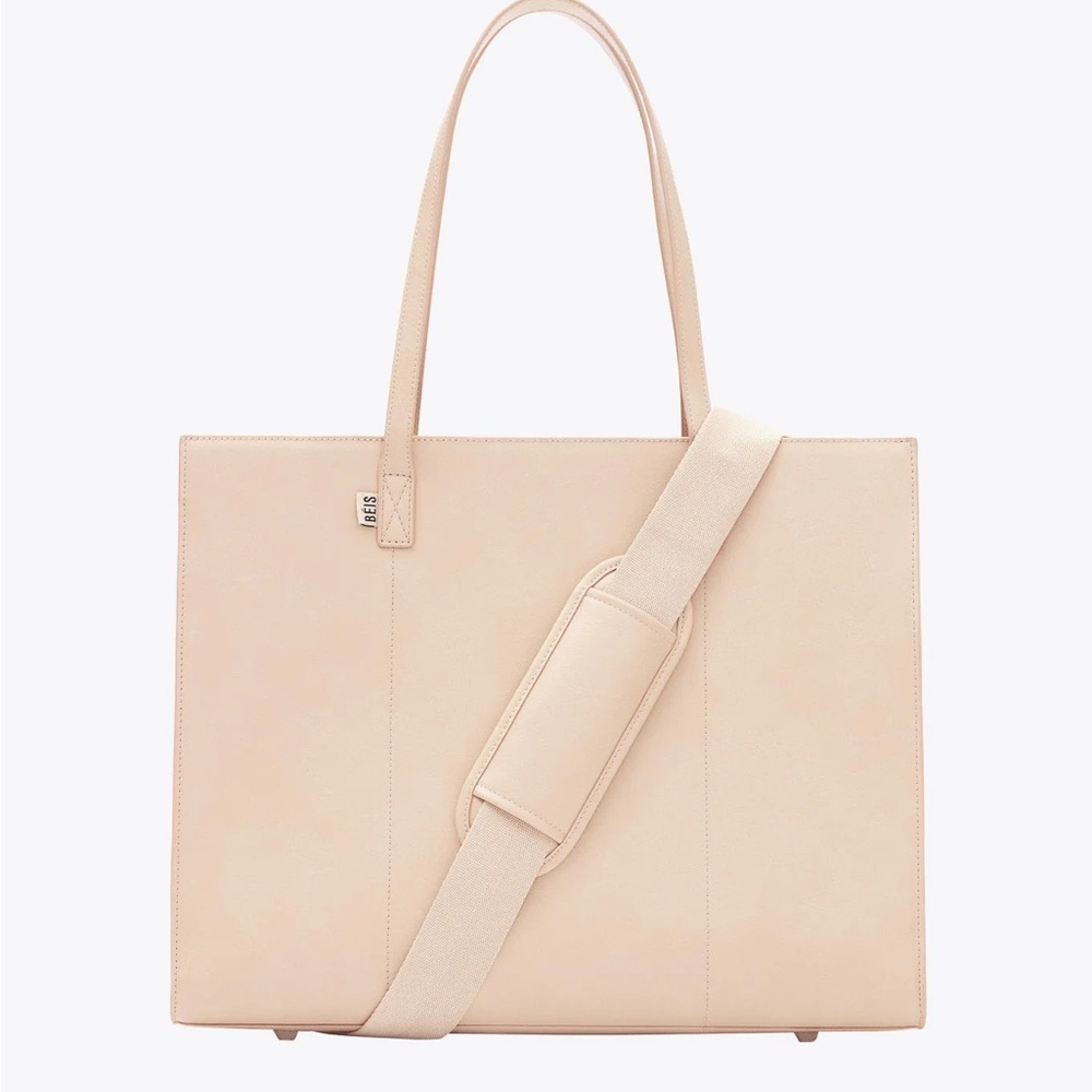BEIS Beige Large Work Tote Bag